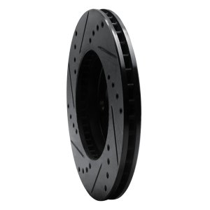 Chrysler Neon Brake Rotor (1) - Front Right - R1 Concepts - Drilled & Slotted - Black - `00-`05